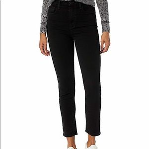 Joes Jeans - The Raine: high rise, slim straight black jeans.